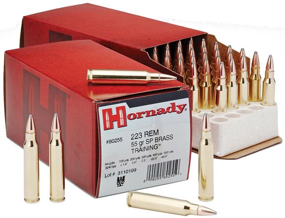 Picture of Hornady Custom Rifle Ammo - 223 Rem, 55Gr, Spire Point, 500rds case