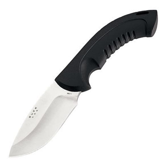 Picture of Buck Hunting Knives - Omni Hunter 12PT Knife, 12C27Mod Sandvik Stainless Steel, 4" Drop Point Folding Blade, Black Rubber Handle, Black Nylon Sheath