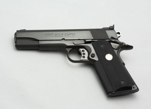 Picture of Colt 1911 Gold Cup National Match Single Action Semi-Auto Pistol, 45 ACP, 5", Blued, 7,8rds, Adjustable Sight