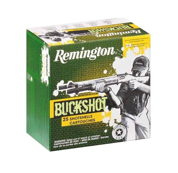 Picture of Remington Buckshot, Value Packs Express buckshot Loads Shotgun Ammo - 12Ga, 2-3/4", #00 Buck, 9 Pellets, Buffered, 25rds Box, 1325fps