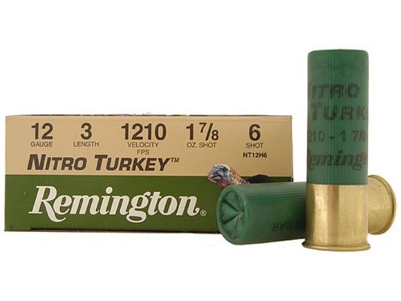Picture of Remington Nitro Turkey Buffered Load Shotgun Ammo - 12Ga, 3", MAX DE, 1-7/8oz, #6, 1210fps