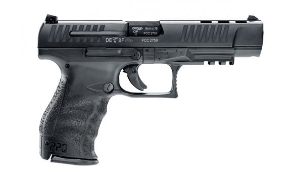 Picture of Walther PPQ M2 B Single Action Semi-Auto Pistol - 9mm, 118mm, Tenifer Black, Compensated Steel Slide & Polymer Frame, 2x10rds, 3 Dot Sights, Rail