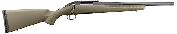 Picture of Ruger American Ranch Bolt Action Rifle - 300 AAC, 16.12", 5/8"-24 Threaded, Matte Black, Alloy Steel, Flat Dark Earth Composite Stock, 5rds