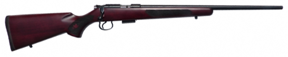 Picture of CZ 455 Canadian Exclusive Rimfire Bolt Action Rifle - 17 HMR, 20-1/2", Hammer Forged, Polycoat, Deep Red Stain Beech w/ Maple Leaf Engraved, 5rds, Adjustable Trigger