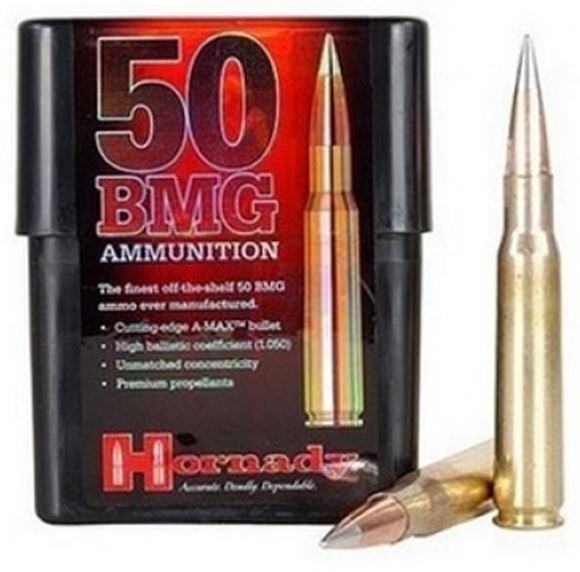 Picture of Hornady Match Rifle Ammo - 50 BMG, 750Gr, A-MAX Match, 10rds Box