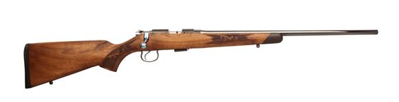 Picture of CZ 452-2E ZKM American Rimfire Bolt Action Rifle, Farewell Edition - 22 LR, 22", Hammer Forged, Jewelled Bolt Body, Euro Style Lux Walnut Stock, 5rds, Flame Blued Bolt Bandle