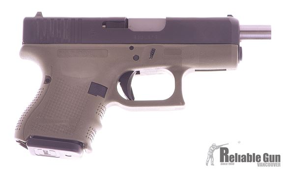 Picture of Glock 26 Gen 4 Subcompact Semi-Auto Pistol - 9mm Luger, 107mm Lone Wolf Stainless Barrel, 3x10rds, Fixed Sights, OD Green Frame