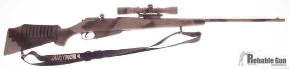 Picture of Used Mosin Nagant 91/30 Bolt-Action 7.62x54R, Sporterized With Synthetic Stock, Scout Scope & Mount, And Camo Paintjob, Good Condition