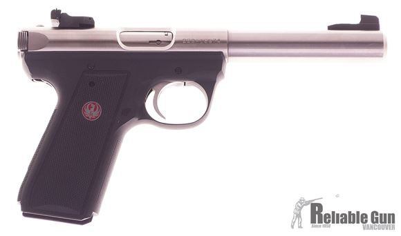 Picture of Used Ruger Mk III 22/45 Semi-Auto .22LR, Stainless Bull Barrel, 2 Mags & Original Box, Good Condition