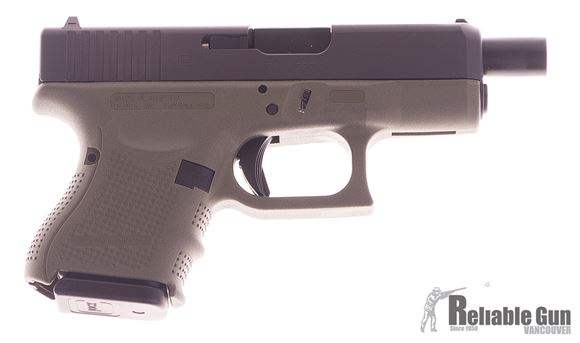 Picture of Glock 26 Gen 4 Subcompact Semi-Auto Pistol - 9mm Luger, 107mm Lone Wolf Black Barrel, 3x10rds, Fixed Sights, OD Green Frame