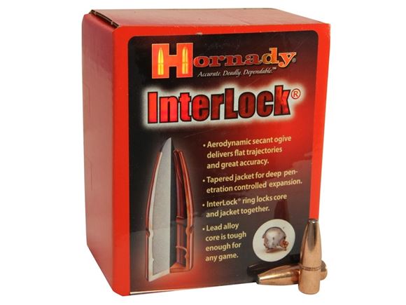 Picture of Hornady Rifle Bullets, InterLock - 338 Caliber (.338"), 250Gr, InterLock SP-RP, 100ct Box