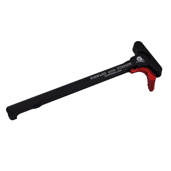 Picture of Odin Works AR 15 Parts - XCH Complete Extended Charging Handle, Black w/ Red Latch