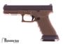Picture of Used Glock 17 gen4 Semi-Auto 9mm, Austrian Factory FDE Frame, With Zev Tech Trigger, Trijicon HD Sights, ALG Magwell, & Large Aluminum Magazine Baseplates, 3 Mags & Original Box, Excellent Condition