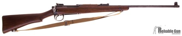 Picture of Used Magazine Lee Enfield Bolt-Action .303 British, 1896 Mfg., Sporterized, With Aftermarket Rear Aperture Sight, 10rd Mag, Very Good Condition