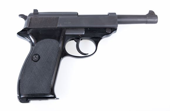 Picture of Used Walther P-38 Semi-Auto 9mm, 1968 Commercial Production, With 2 Mags & Leather Holster, Very Good Condition