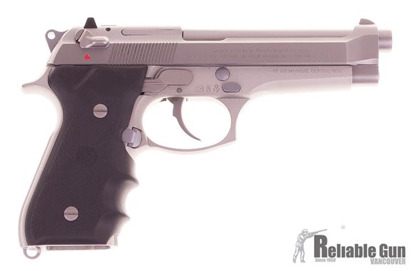 Picture of Used Beretta 92FS Inox Semi-Auto 9mm, With 3 Mags & Original Box, Hogue Grips, Very Good Condition