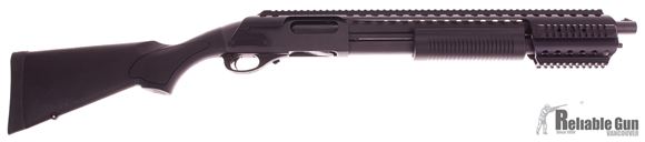 Picture of Used Remington 870 Express Pump-Action 12ga, 3" Chamber, 18.5" Barrel, 7 Shot, With Black Aces Quad Rail, Good Condition