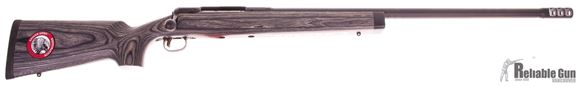 Picture of Used Savage 112 Magnum Target Bolt Action Rifle- 338 Lapua, 26" BBL Heavy Blued, Muzzle Brake, Laminate Stock, Salesman Sample