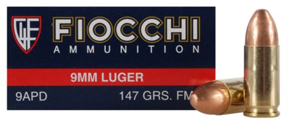 Picture of Fiocchi Pistol & Revolver Ammo - 9mm Luger, 147Gr, FMJ, 50rds Box