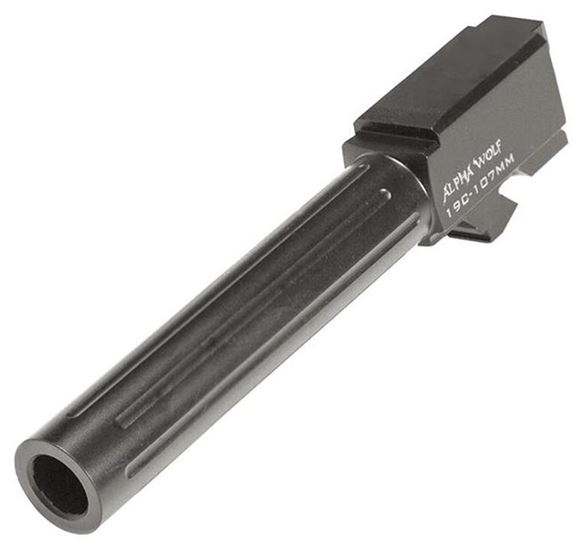 Picture of Lone Wolf Glock Parts - Alpha Wolf Barrel, Glock 19, 9mm Luger, 4.21", Black, Fluted