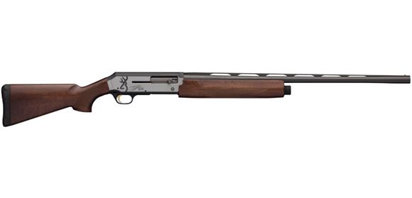 Picture of Browning Silver Hunter Micro Midas Semi-Auto Shotgun - 12Ga, 3", 26", Lightweight Contour, Vented Rib, Polished Blued, Matte Silver Aluminum Alloy Receiver, Satin Grade I Turkish Walnut Stock, 4rds, Brass Bead Front Sight, Invector-Plus Flush (F,M,IC)