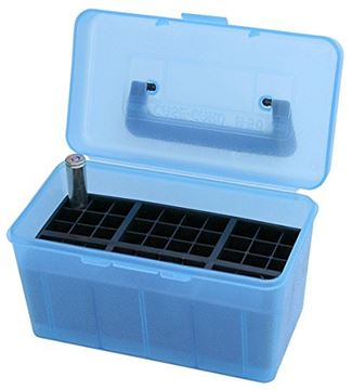 Picture of MTM Case-Gard Deluxe H-50 Series Rifle Ammo Case - H50-XL, 50rds, Clear Blue