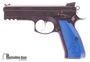 Picture of Used CZ 75 SP-01 Shadow Semi Auto 9mm, With 2 Mags, Blue Aluminum Grips, Excellent Condition