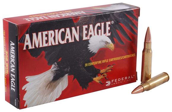 Picture of Federal American Eagle Rifle Ammo - 308 Win, 150Gr, FMJ BT, 240rds Army Can