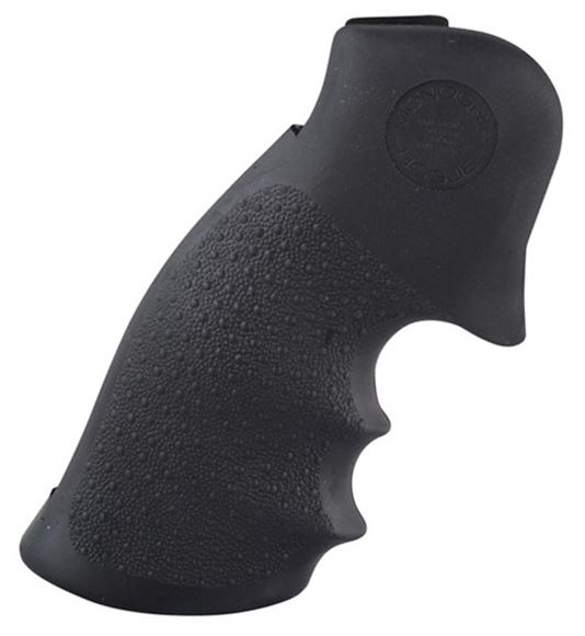Picture of Hogue Handgun Grips, Smith & Wesson Grips, N Frame Revolvers, N Frame Square Butt, Soft OverMolded Rubber - S&W N Square Butt Rubber Monogrip, Black