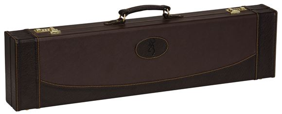Picture of Browning Gun Cases, Fitted Gun Cases - Encino II Fitted Case, 34" x 8.75" x 3.25", Chestnut/Coffee, Wood Frame, Synthetic Leather Shell, Molded w/Synthetic leather Covering Handle