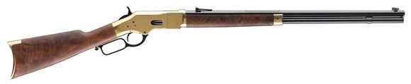 Picture of Winchester Model 1866 Deluxe Lever Action Rifle - .38 Special, 24" Octagon Barrel, Brushed Polish Finish, Brass Receiver, Grade V/VI Satin Oil Finish Black Walnut Stock, 14rds