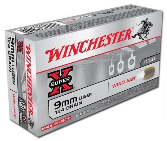 Picture of Winchester WinClean Handgun Ammo - 9mm, 124Gr, WinClean Brass Enclosed Base, 50rds Box