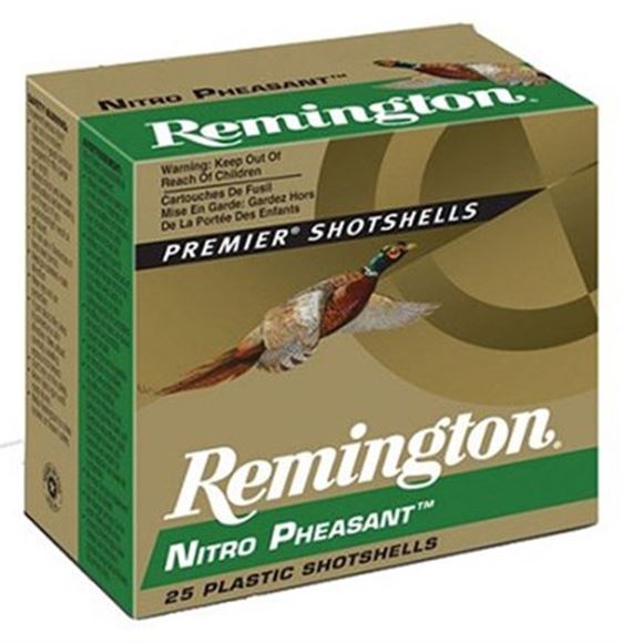 Picture of Remington Upland Loads, Nitro Pheasant Loads Shotgun Ammo - 20Ga, 2-3/4", MAX DE, 1oz, #5, Copper-Lokt Copper-Plated Lead Shot, 250rds Case, 1300fps