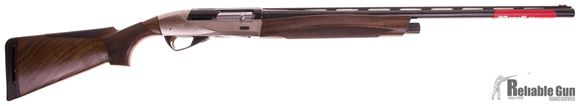 Picture of Pre Owned Never Fired, Benelli ETHOS Semi-Auto Shotgun - 12Ga, 3", 28", Blued, Engraved Nickel-Plated Receiver, AA-Grade Satin Walnut Stock, 4rds, Red-Bar Front & Metal Mid Bead Sights, Flush Crio Chokes (C,IC,M,IM,F) w/Original Case and Accessories