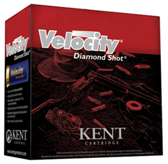 Picture of Kent Velocity Diamond Shot Lead Sporting/Target Shotgun Ammo - 12Ga, 70mm (2-3/4"), 24gms, #7.5, 25rds Box, 1350fps (International Trap)