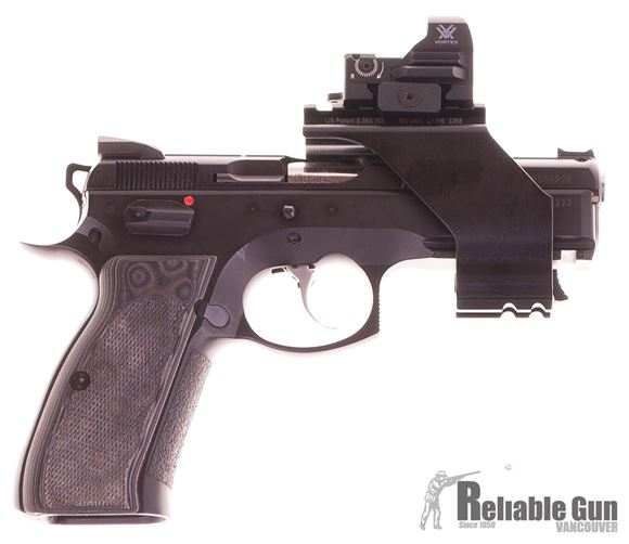Picture of Used CZ 75 SP-01 Shadow Mate - Fully CZ Gunsmith tuned w/ Vortex Razor HD Red Dot, 3 Mags, Original Box. Very Good condition