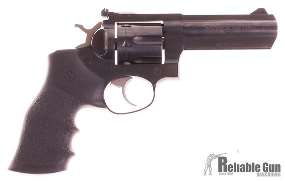 Picture of Used Ruger GP100 DA/SA Revolver - 357 Mag, 4.2", Blued, Steel, Hogue Monogrip Grips, 6rds, Ramp Front & Adjustable Rear Sights, Original Box, Excellent Condition