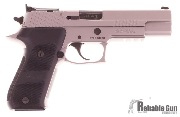 Picture of Used Sig Sauer P220 Match Elite Stainless 45 Auto Pistol - w/6 Mags, Original Box. Excellent Condition