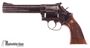 Picture of Used Pre Owned Never Used, Smith & Wesson Model 586-3 Revolver, 6 Shot 357 Mag, Blued, 6'' Barrel, Orange Front, Adjustable rear Sight, Original Wood Grips, Original Box, Like New Condition