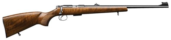Picture of CZ 455 Lux Rimfire Bolt Action Rifle - 22 LR, 20-1/2", Hammer Forged, Blued, Walnut Stock, 5rds, Adjustable Sights, Adjustable Trigger