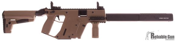 Picture of Used Kriss Vector CRB Gen II Semi-Auto Carbine - 45 ACP, 18.6", FDE, Folding Stock, w/Extra Matador (metal) Folding Stock Adapter, Magpul Vertical Grip, 3 Magazines, Good Condition with Original Case