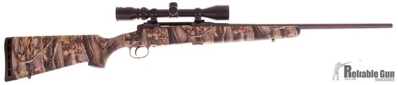 Picture of Used Savage Axis XP Bolt-Action Rifle - 30-06 Sprg, 22" Matte Blued, Woodland Camo, Bushnell 3-9x40 Scope Package, New In Box/ Salesman Sample