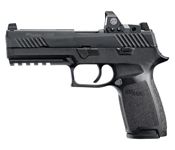Picture of SIG SAUER P320 RX Striker Action Semi-Auto Pistol - 9mm, 4.7", Nitron Stainless Steel, Black Polymer Grip Module, 2x10rds, SIGLITE High, w/ ROMEO1 Three MOA Red-Dot, Rail
