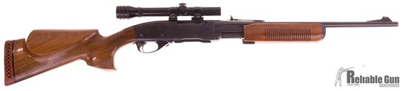 Picture of Used Remington 760 Carbine, Pump Action Rifle, 280 Rem, 18.5'' Barrel w/Sights, Custom Left Hand Butt Stock, 1 Magazine, Good Condtion