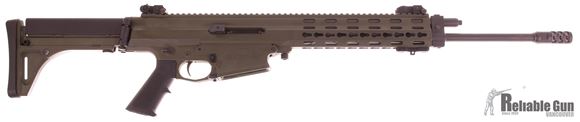 Picture of Used Robinson Arms XCR-M Semi-Auto 308, 18.6" Lightweight Barrel, OD Green, Keymod Forend, Folding Stock, Flip Up Sights, 3 Mags (1x5rd 2x10rd Pistol), Very Good Condition