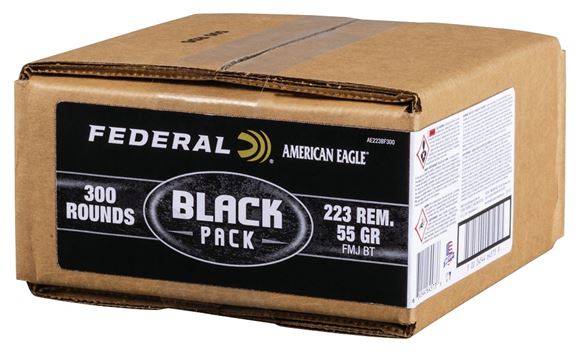 Picture of Federal American Eagle Black Pack Rifle Ammo - 223 Rem, 55Gr, Full Metal Jacket, 300rds Bulk