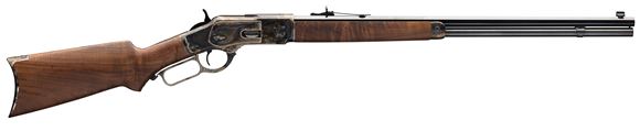 Picture of Winchester Model 1873 Sporter Octagon Pistol Grip Lever Action Rifle - 45 Colt, 24", Full Octagon Contour, Color Case Hardened Receiver, Oil Finished Grade II/III Black Walnut Stock, 14rds, Marble's Gold Bead Front & Semi-Buckhorn Rear Sights