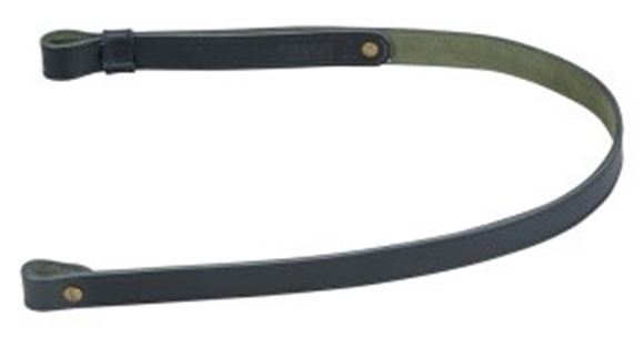 Picture of Levy's Hunting Standard Series Rifle Slings - 1" Veg-Tan Leather Rifle Sling, Green Suede Backing, Loop Adjustment, Fits 1" Swivels, Secured With Chicago Screws, Black