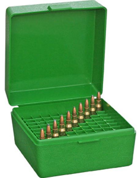 Picture of MTM Case-Gard R-100 Series Rifle Ammo Box - RS-100, 100rds, Green