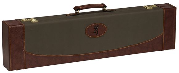 Picture of Browning Gun Cases, Fitted Gun Cases - Encino II Fitted Case, 34" x 8.75" x 3.25", Sage/Redwood, Wood Frame, Synthetic Leather Shell, Molded w/Synthetic leather Covering Handle